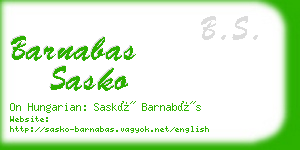 barnabas sasko business card